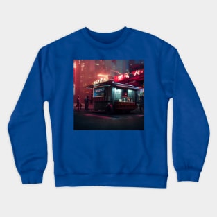 Cyberpunk Tokyo Ramen Food Truck Crewneck Sweatshirt